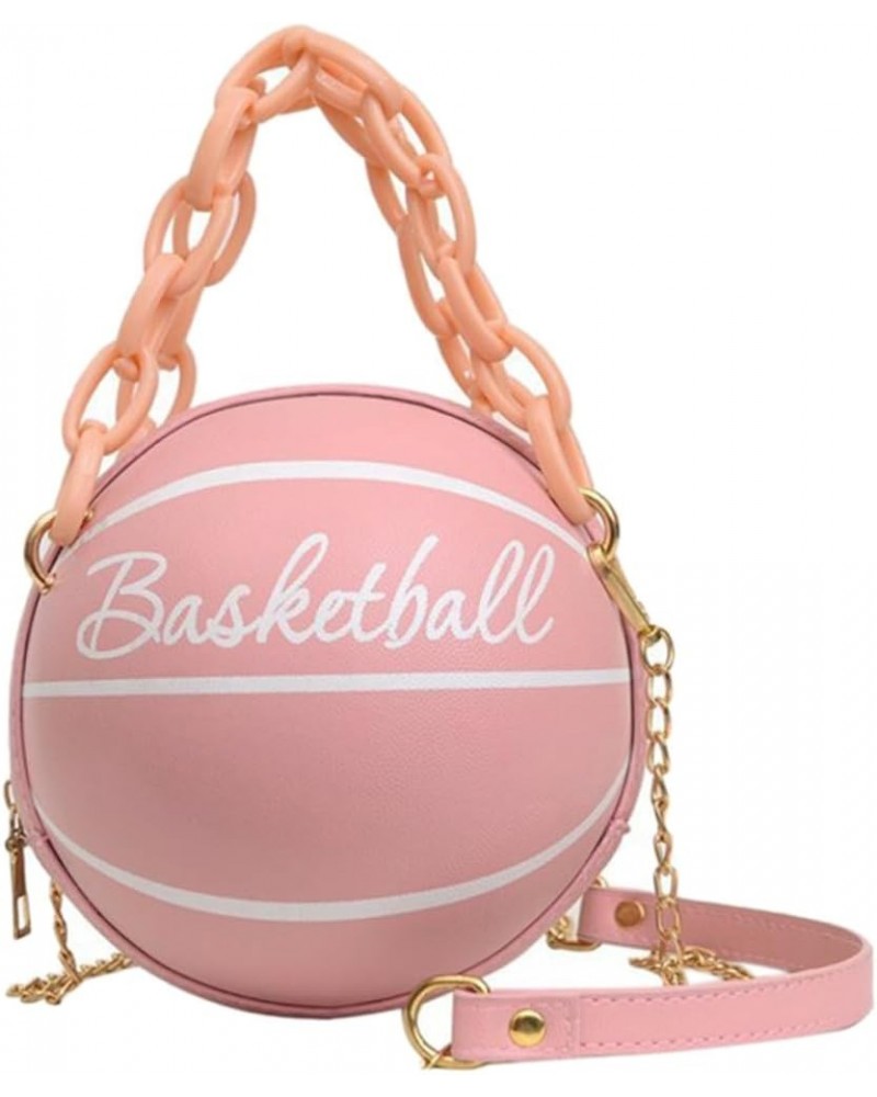 2 Pcs Basketball Bag Basketball Handbags Basket Purse Basketball Shaped Shoulder Bag Crossbody Tote Vintage Handbags Pinkx2pc...