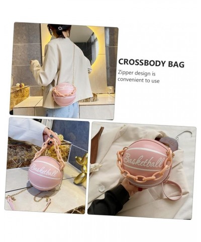 2 Pcs Basketball Bag Basketball Handbags Basket Purse Basketball Shaped Shoulder Bag Crossbody Tote Vintage Handbags Pinkx2pc...