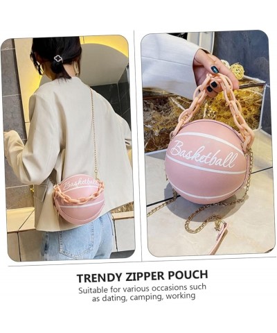 2 Pcs Basketball Bag Basketball Handbags Basket Purse Basketball Shaped Shoulder Bag Crossbody Tote Vintage Handbags Pinkx2pc...