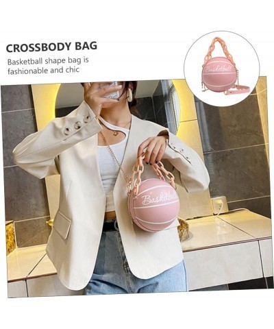 2 Pcs Basketball Bag Basketball Handbags Basket Purse Basketball Shaped Shoulder Bag Crossbody Tote Vintage Handbags Pinkx2pc...