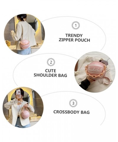 2 Pcs Basketball Bag Basketball Handbags Basket Purse Basketball Shaped Shoulder Bag Crossbody Tote Vintage Handbags Pinkx2pc...