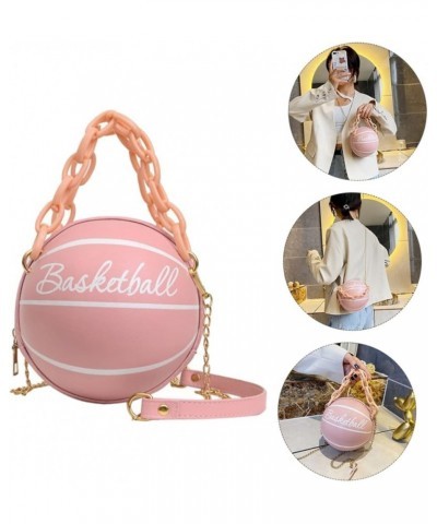 2 Pcs Basketball Bag Basketball Handbags Basket Purse Basketball Shaped Shoulder Bag Crossbody Tote Vintage Handbags Pinkx2pc...