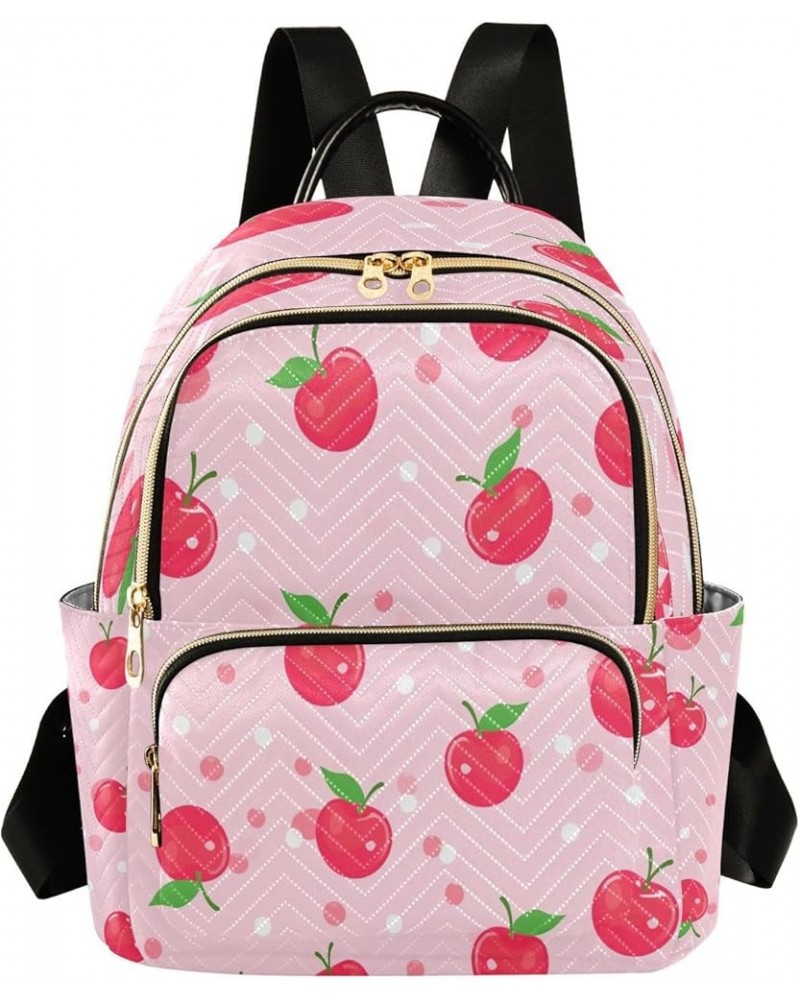 Fashion Backpack Mini Backpack Purse Casual Daily Backpack Red Apple Dot for Travel for College Work Small $13.94 Backpacks