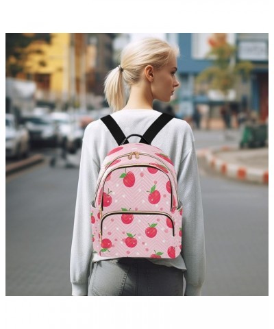 Fashion Backpack Mini Backpack Purse Casual Daily Backpack Red Apple Dot for Travel for College Work Small $13.94 Backpacks