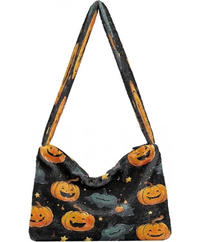 Tropical Leaves Green Leaves Womens Shoulder Bag, Book Tote Bag, Autumn Handbags Black With Pumpkins and Stars-2 $12.99 Totes