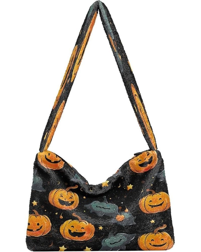 Tropical Leaves Green Leaves Womens Shoulder Bag, Book Tote Bag, Autumn Handbags Black With Pumpkins and Stars-2 $12.99 Totes