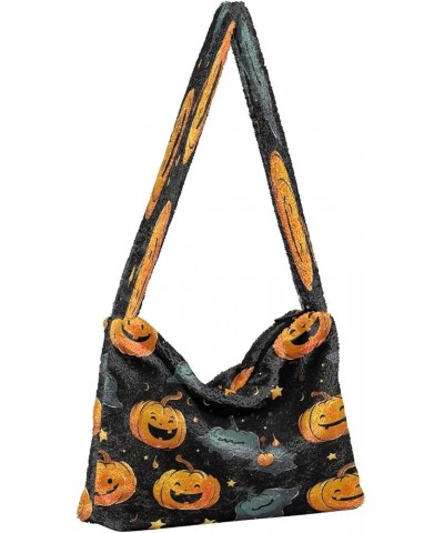 Tropical Leaves Green Leaves Womens Shoulder Bag, Book Tote Bag, Autumn Handbags Black With Pumpkins and Stars-2 $12.99 Totes