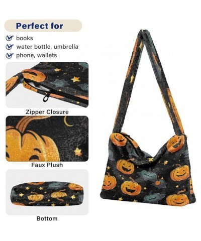 Tropical Leaves Green Leaves Womens Shoulder Bag, Book Tote Bag, Autumn Handbags Black With Pumpkins and Stars-2 $12.99 Totes