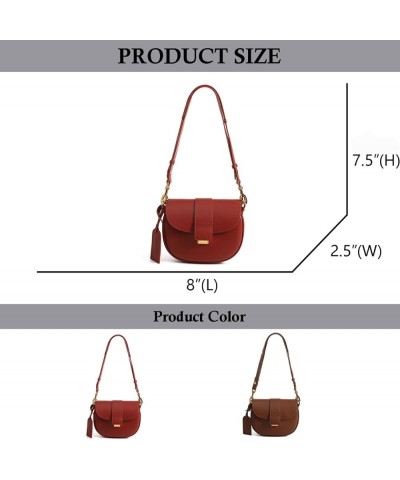 Women's Bags Saddle Bags Shoulder Crossbody Armpit Bags Temperament Premium Feeling Bags Red $42.58 Crossbody Bags