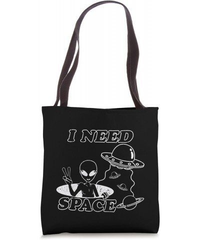 I Need Space Retro UFO Space Lovers Distressed Style Tote Bag $17.02 Totes