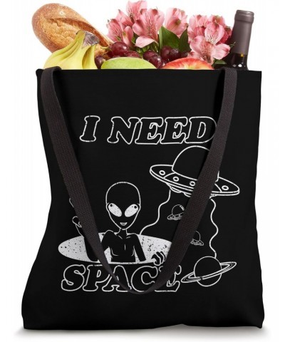 I Need Space Retro UFO Space Lovers Distressed Style Tote Bag $17.02 Totes