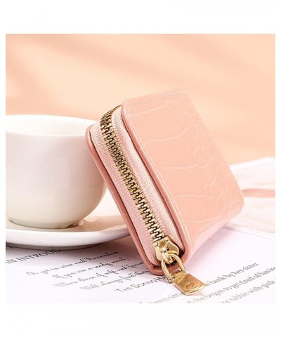 Small Wallet Solid Women Neutral Fashion Card Color Stone Pattern Purse ID Zipper Wallet Wallet Zipper Pocket, Coffee, One Si...