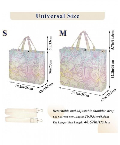 Marine Summer with Different Shells Women's Tote Handbags Top Handle Satchel Shoulder Bag Crossbody Bag S $16.82 Totes