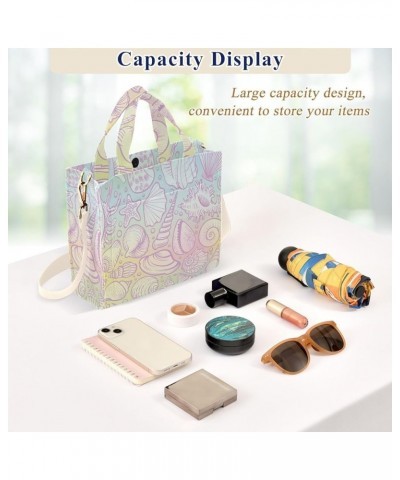 Marine Summer with Different Shells Women's Tote Handbags Top Handle Satchel Shoulder Bag Crossbody Bag S $16.82 Totes