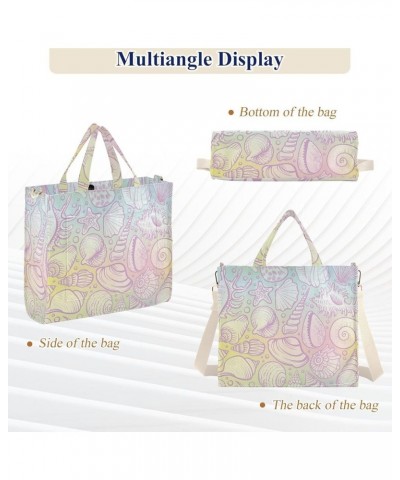 Marine Summer with Different Shells Women's Tote Handbags Top Handle Satchel Shoulder Bag Crossbody Bag S $16.82 Totes