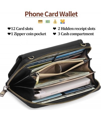 Phone Purse Crossbody Bags for Women Small Travel Wallet Touch Screen RFID Blocking C01-black $14.55 Crossbody Bags