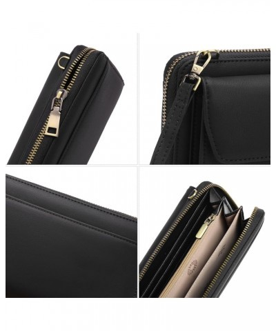 Phone Purse Crossbody Bags for Women Small Travel Wallet Touch Screen RFID Blocking C01-black $14.55 Crossbody Bags