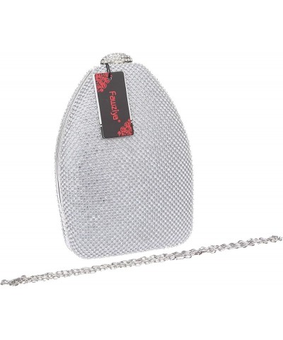 Evening Clutch Bling Rhinestone Novelty Medium Purses For Women Formal Silver $15.15 Evening Bags