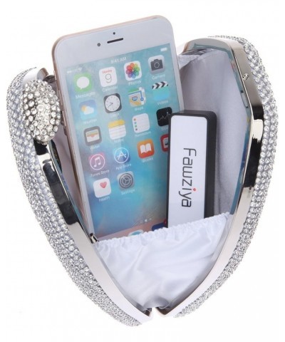 Evening Clutch Bling Rhinestone Novelty Medium Purses For Women Formal Silver $15.15 Evening Bags