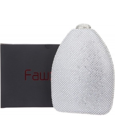 Evening Clutch Bling Rhinestone Novelty Medium Purses For Women Formal Silver $15.15 Evening Bags