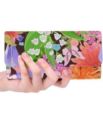 women trifold wallet bright colorful starts flowers heart cute animals print designer wallets Color13 $23.64 Clutches