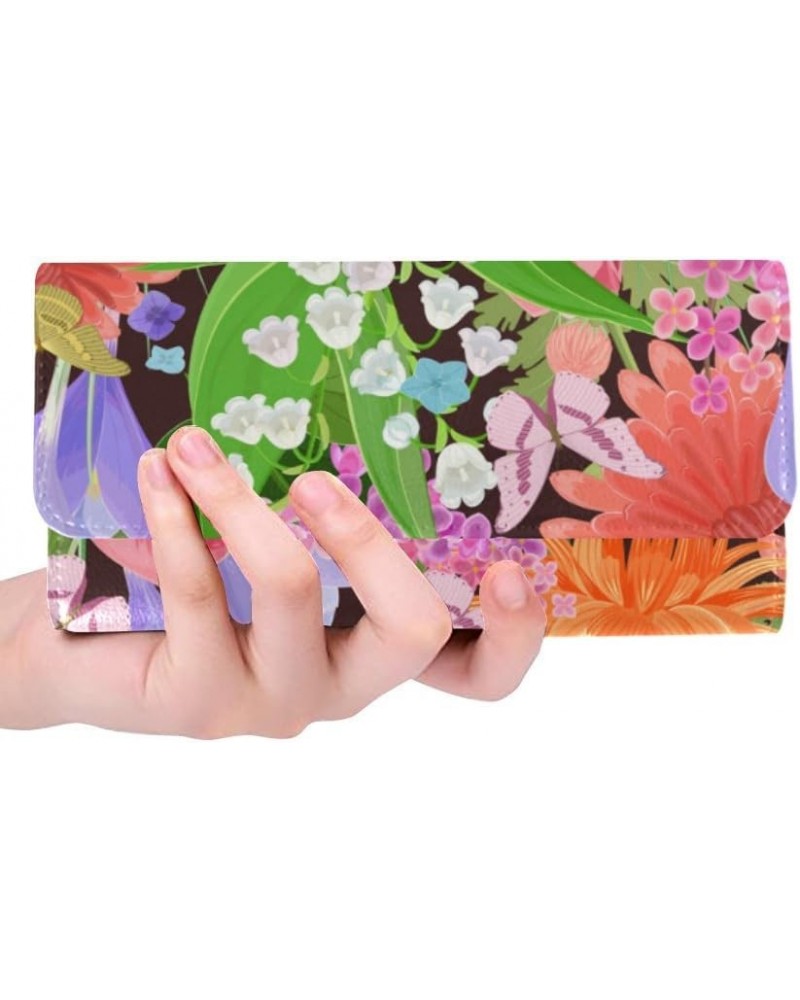 women trifold wallet bright colorful starts flowers heart cute animals print designer wallets Color13 $23.64 Clutches