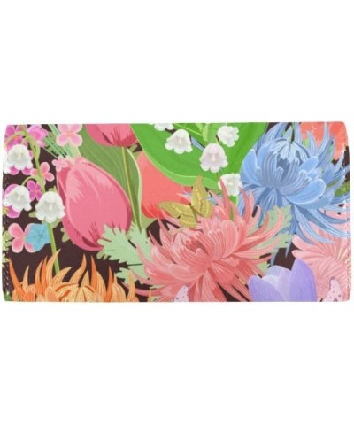 women trifold wallet bright colorful starts flowers heart cute animals print designer wallets Color13 $23.64 Clutches