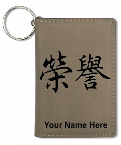 ID Holder Wallet, Chinese Honor Symbol, Personalized Engraving Included (Teal) Light Brown $13.72 Wallets