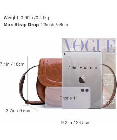 Crossbody Bags for Women,Small Saddle Purse and Boho Cross Body Handbags,Vegan Leather Brown $16.23 Crossbody Bags