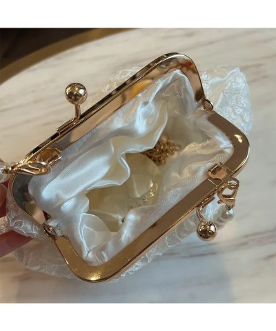 Embroidered Evening Handbags Pearl Chain Shoulder Bag All-Match Clip Dinner Party Clutch Purse Women Messenger Bags Black $28...