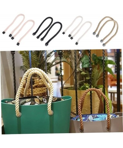 Rope Beach Bag Handle Replacement Rope 2Pcs 25.59 Inch Handbag Strap for Canvas Bag Accessories Women's Bag Dark Khaki with B...