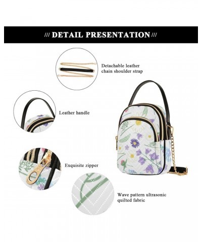 Purple Flowers Crossbody Bags for Women Small Shoulder with Detachable Straps, Trendy Cell Phone Purse Shoulder Handbags for ...