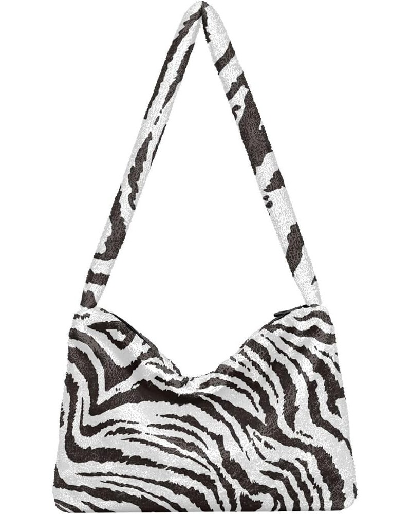 Tig Zebra Animal Print Women Shoulder Bag, Tote Shoulder Bag with Zipper, Tote Shoulder Bag with Zipper for Women Tig Zebra A...