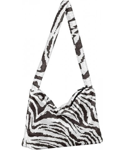 Tig Zebra Animal Print Women Shoulder Bag, Tote Shoulder Bag with Zipper, Tote Shoulder Bag with Zipper for Women Tig Zebra A...