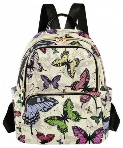 Women Backpack Retro Flying Butterfly Anti-Theft Travel Backpack with Luggage Belt Lightweight Handbag Lady Purse Roomy Doubl...