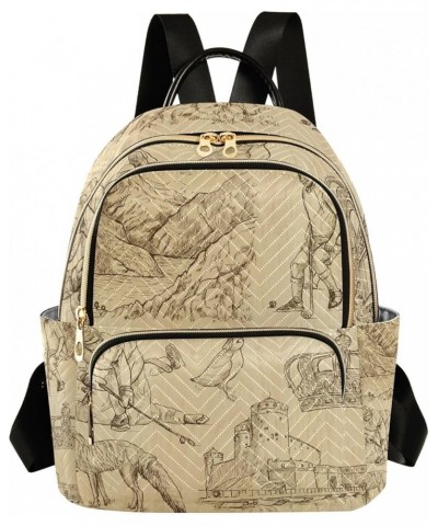 Hawaiian Floral Camouflage Quilted Backpack Backpack Purse Casual Travel Purse Travel Scandinavia Pattern Small $16.37 Backpacks