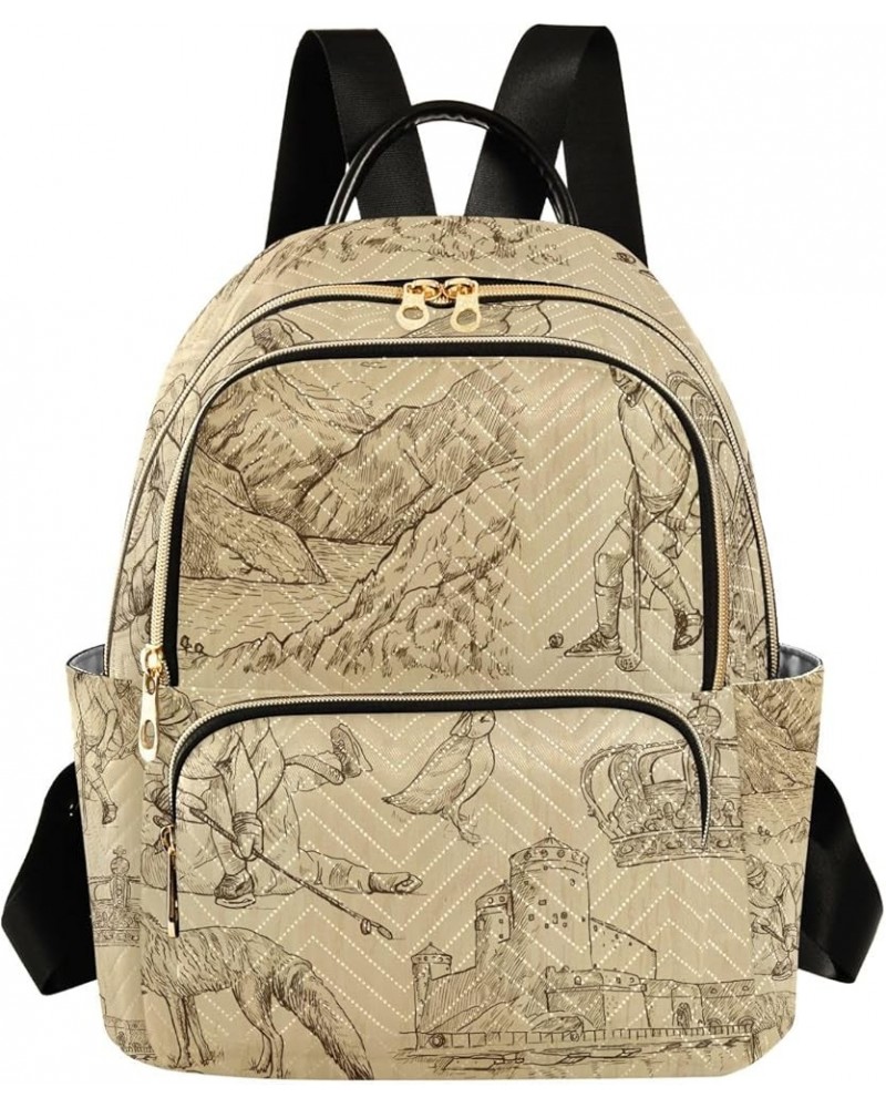 Hawaiian Floral Camouflage Quilted Backpack Backpack Purse Casual Travel Purse Travel Scandinavia Pattern Small $16.37 Backpacks