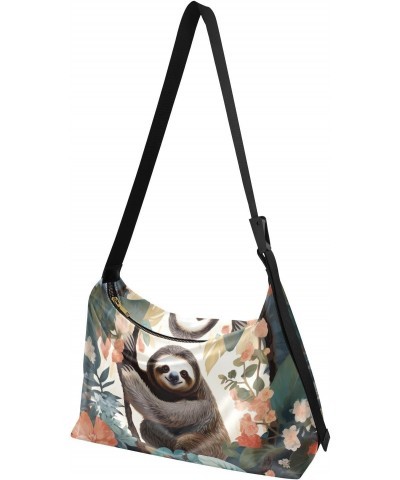 Sloth Cute Flower Crossbody Bag for Women Men with Adjustable Strap PU Leather Shoulder Hobo Purse Bag 20848321 $16.17 Should...