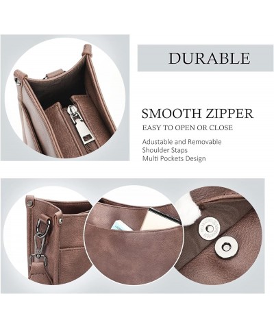 Crossbody Bags for Women Shoulder Handbags Sling Bag Soft FAUX Leather Shoulder Purses Dark Brown $17.99 Shoulder Bags