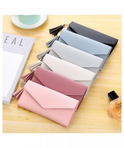 Wallets for Women ，Large Faux Leather Credit Card Holder Tassel Campus Pendant Fashion Multifunction Wallet Lilac Colour Wath...