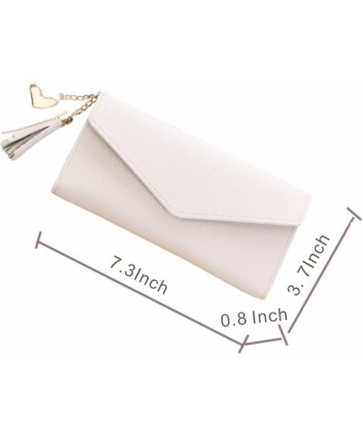 Wallets for Women ，Large Faux Leather Credit Card Holder Tassel Campus Pendant Fashion Multifunction Wallet Lilac Colour Wath...