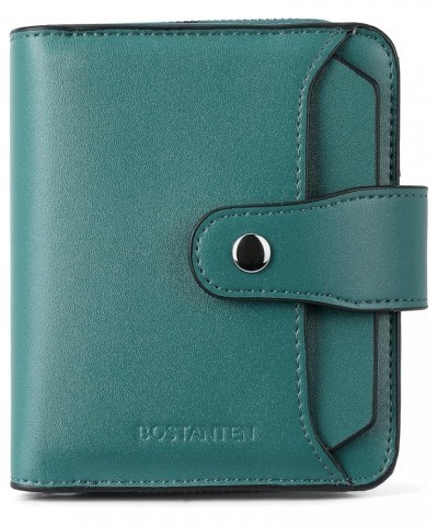 Leather Wallets for Women RFID Blocking Zipper Pocket Small Bifold Wallet Card Case 1-green-napa $15.84 Wallets