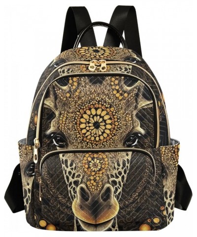 Women's Medium Fashion Backpack Mandala Giraffe Print Ladies Travel Daypack Aesthetic Shoulder Bag 11.4×6.1×14.1 IN $21.59 Ba...