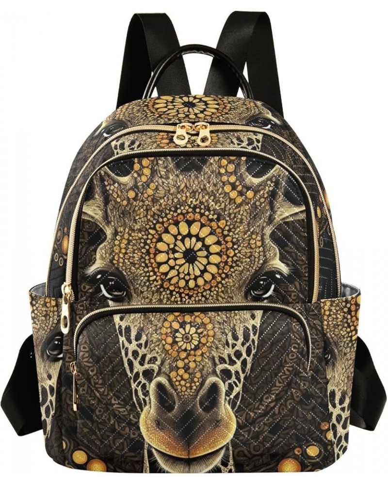 Women's Medium Fashion Backpack Mandala Giraffe Print Ladies Travel Daypack Aesthetic Shoulder Bag 11.4×6.1×14.1 IN $21.59 Ba...