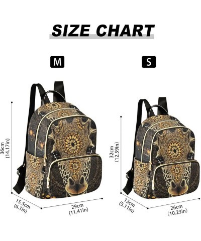 Women's Medium Fashion Backpack Mandala Giraffe Print Ladies Travel Daypack Aesthetic Shoulder Bag 11.4×6.1×14.1 IN $21.59 Ba...