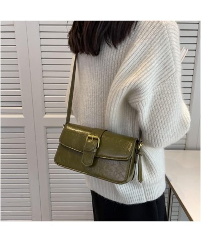 Retro Leather Crossbody Bags for Women Fashion Flap Shoulder Bag Casual Underarm Bag Ladies Purse and Handbag Green $16.65 Sh...