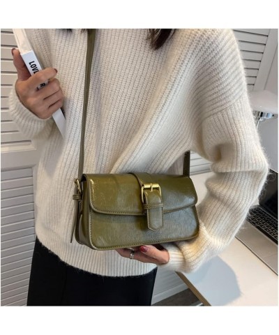 Retro Leather Crossbody Bags for Women Fashion Flap Shoulder Bag Casual Underarm Bag Ladies Purse and Handbag Green $16.65 Sh...