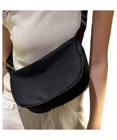 Fashion Casual Crescent Bags Shoulder Bag Lady Purse Crossbody Trendy Bag for Boy Girl Versatile Large Capacity Bag Black $8....