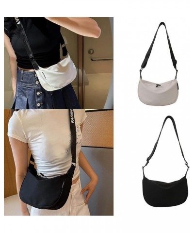 Fashion Casual Crescent Bags Shoulder Bag Lady Purse Crossbody Trendy Bag for Boy Girl Versatile Large Capacity Bag Black $8....