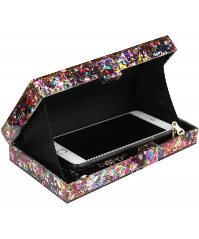 EROGE Acrylic Clutch Purse Perspex Box Colorful Geometric Design Handbags for Women Rose $13.53 Evening Bags